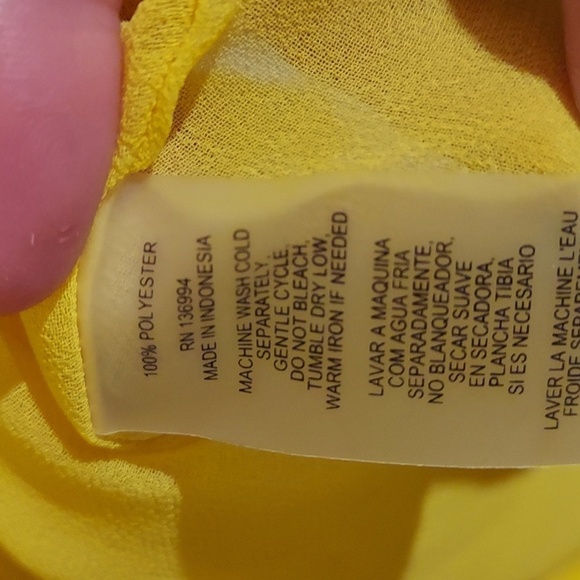 Sioni Yellow Blouse Size M - Picture 3 of 3